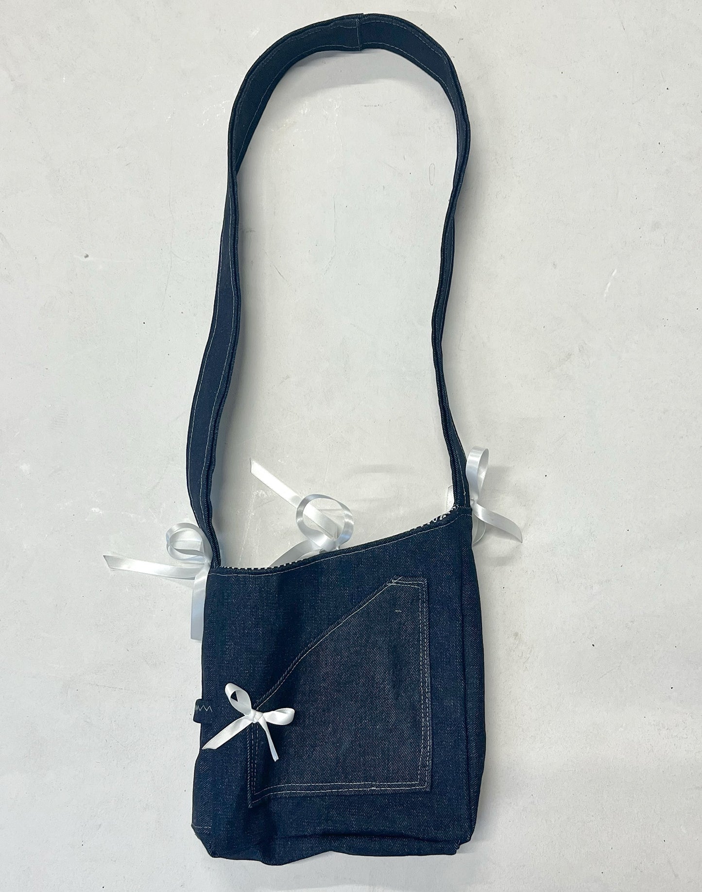 DEAD STOCK INDIGO CROSS BODY BAG #019